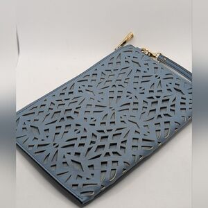 Also Laser Cut Blue Clutch with Gold Accents